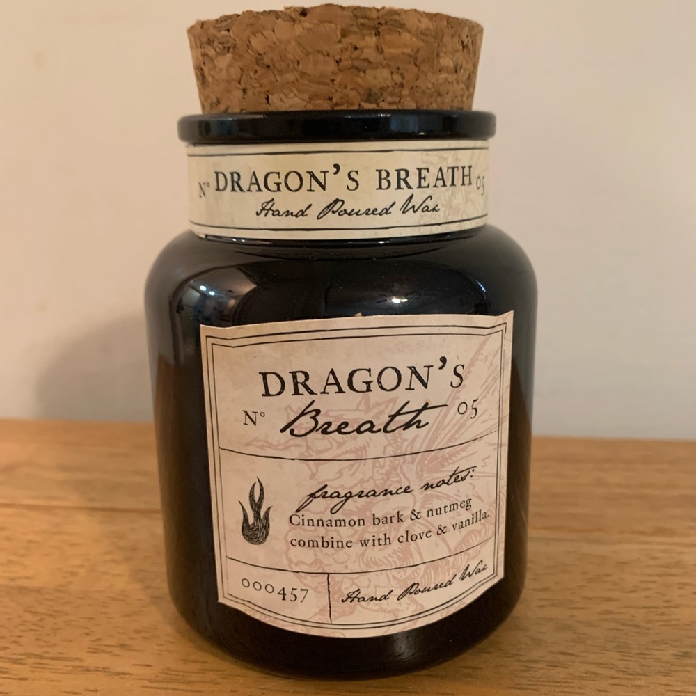 Dragons Breath Hand Poured Wax Cinnamon Bark Nutmeg Clove  Vanilla Jar C…